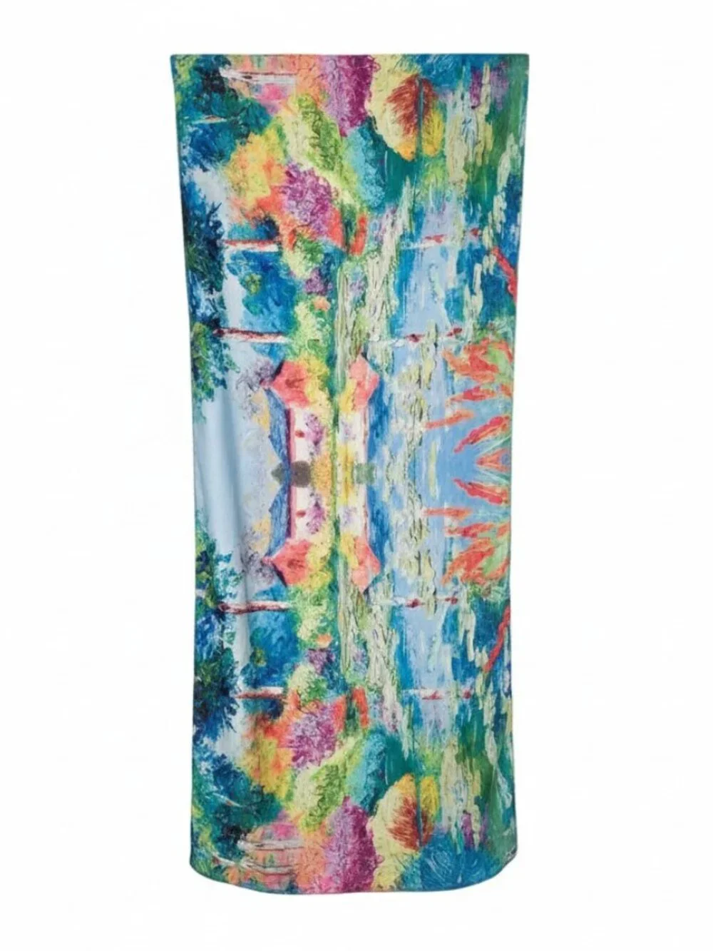 Reversible Art Scarf Monet Water Lilies Van Gogh Almond Blossom Silk Viscose